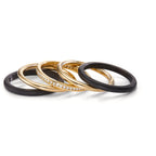 Anillo de dedo 750/oro amarillo de 18 quilates, Carbón Diamante 0.25 ct, 50 piedras, w-si