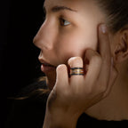 Anillo de dedo 750/oro amarillo de 18 quilates, Carbón Diamante 0.25 ct, 50 piedras, w-si