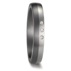 Anillo de pareja 999 tantalio, 950 platino Diamante 0.03 ct, 3 piedras, w-si