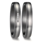 Anillo de pareja 999 tantalio, 950 platino Diamante 0.017 ct, 5 piedras, w-si