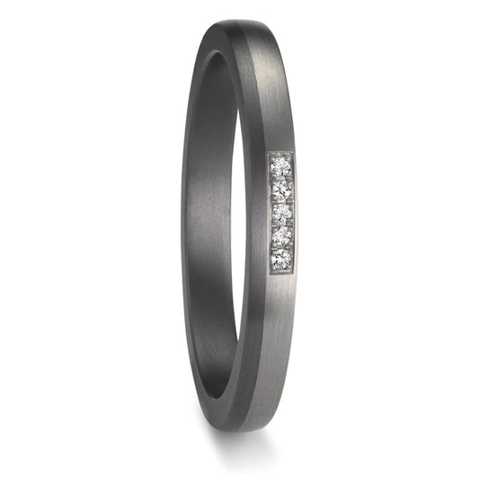 Anillo de pareja 999 tantalio, 950 platino Diamante 0.035 ct, 5 piedras, w-si