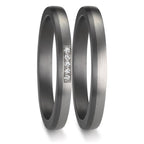 Anillo de pareja 999 tantalio, 950 platino Diamante 0.035 ct, 5 piedras, w-si