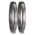 Anillo de pareja 999 tantalio, 950 platino Diamante 0.01 ct, 3 piedras, w-si