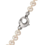 Collar 750/oro blanco de 18 quilates Perla cultivada de agua dulce blanco, 5.5 mm 46 cm