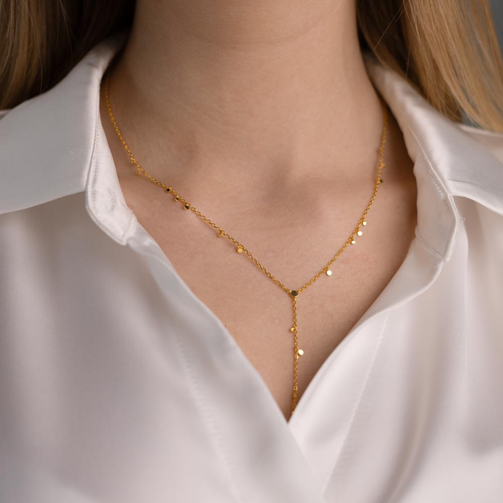 Collar Plata Amarillo Dorado 46-51 cm