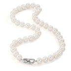 Collar Plata Rodio plateado Perla cultivada de agua dulce blanco, 12 mm 50 cm