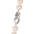 Collar Plata Rodio plateado Perla cultivada de agua dulce blanco, 12 mm 50 cm