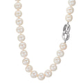 Collar Plata Rodio plateado Perla cultivada de agua dulce blanco, 12 mm 50 cm
