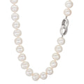 Collar Plata Perla cultivada de agua dulce blanco, 12 mm 50 cm