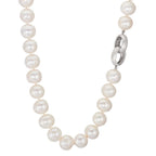 Collar Plata Perla cultivada de agua dulce blanco, 12 mm 50 cm
