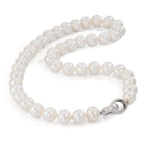 Collar Plata Perla cultivada de agua dulce blanco, 12 mm 50 cm