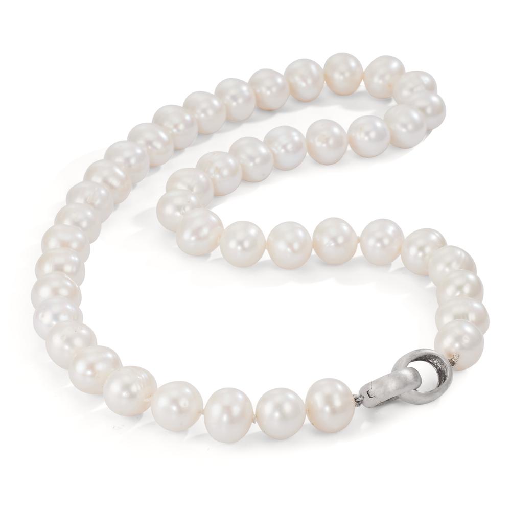 Collar Plata Perla cultivada de agua dulce blanco, 12 mm 50 cm