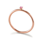 Anillo Plata Circonita rosa, 2 mm Rosa Dorado