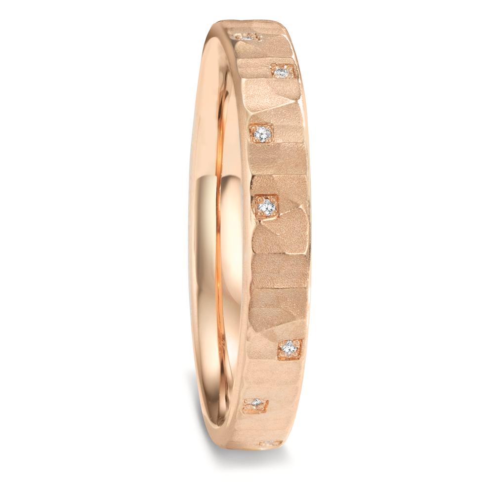 Anillo de pareja 750/oro rosa de 18 quilates Diamante 0.026 ct, 13 piedras, w-vsi