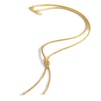 Collar Plata Amarillo Dorado nodo 50 cm