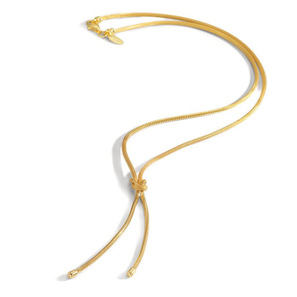 Collar Plata Amarillo Dorado nodo 50 cm