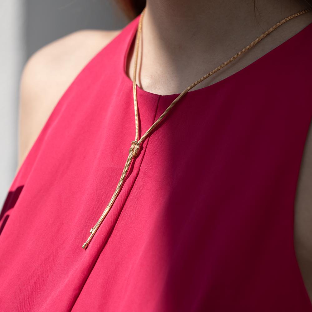 Collar Plata Amarillo Dorado 50 cm