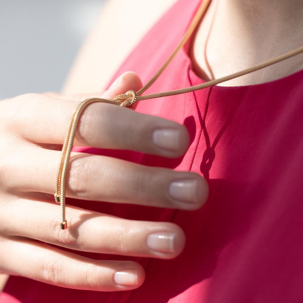 Collar Plata Amarillo Dorado 50 cm