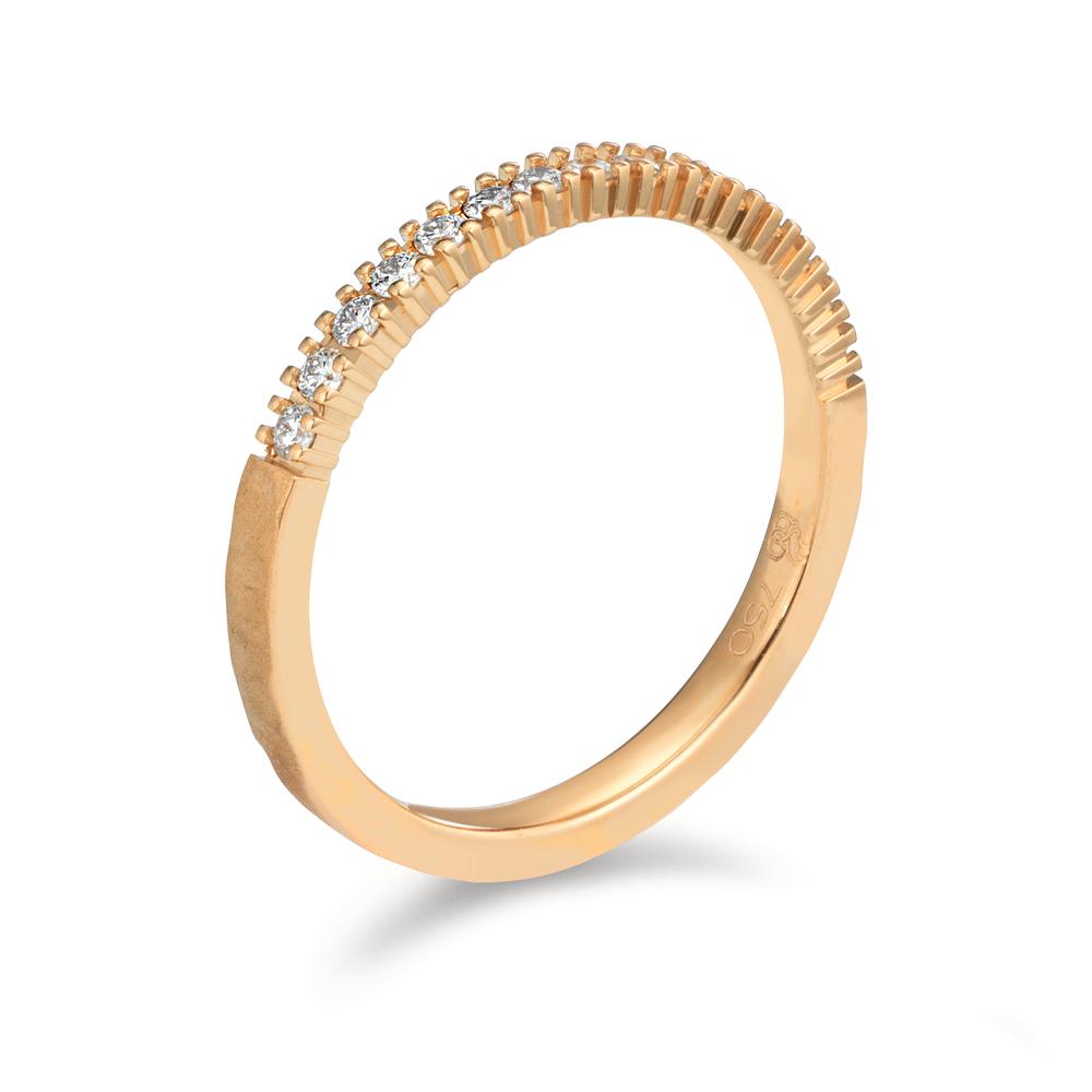 Anillo de pareja 750/oro rosa de 18 quilates Diamante 0.225 ct, 15 piedras, w-si