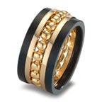 Juego de anillos 750/oro amarillo de 18 quilates, Titanio