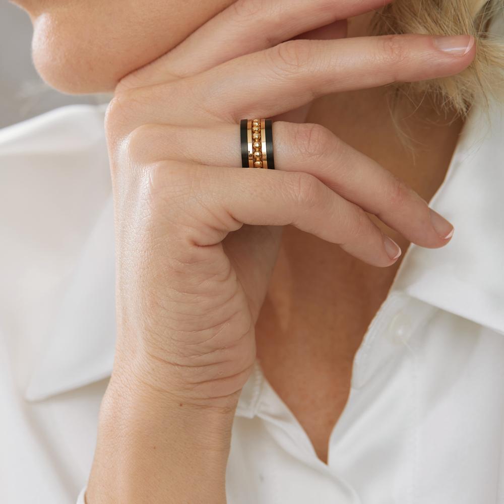 Juego de anillos 750/oro amarillo de 18 quilates, Titanio