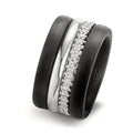 Juego de anillos 750/oro blanco de 18 quilates, Carbón Circonita