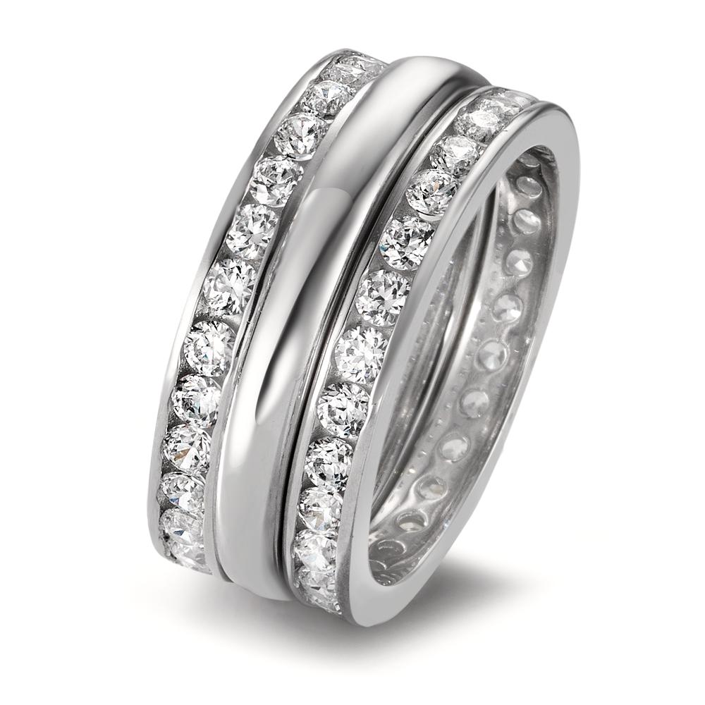 Juego de anillos 750/oro blanco de 18 quilates Circonita