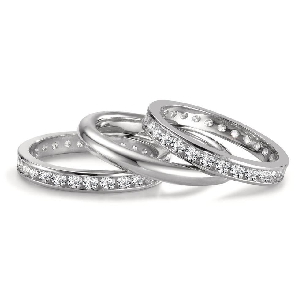 Juego de anillos 750/oro blanco de 18 quilates Circonita