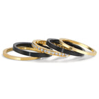Juego de anillos 750/oro amarillo de 18 quilates, Titanio Diamante 0.50 ct, w-si
