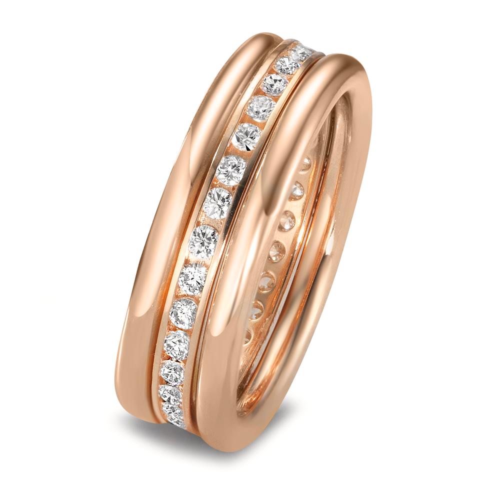 Juego de anillos 750/oro rojo de 18 quilates Diamante 0.50 ct, w-si
