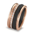 Juego de anillos 750/oro rojo de 18 quilates, Carbón Diamante w-si