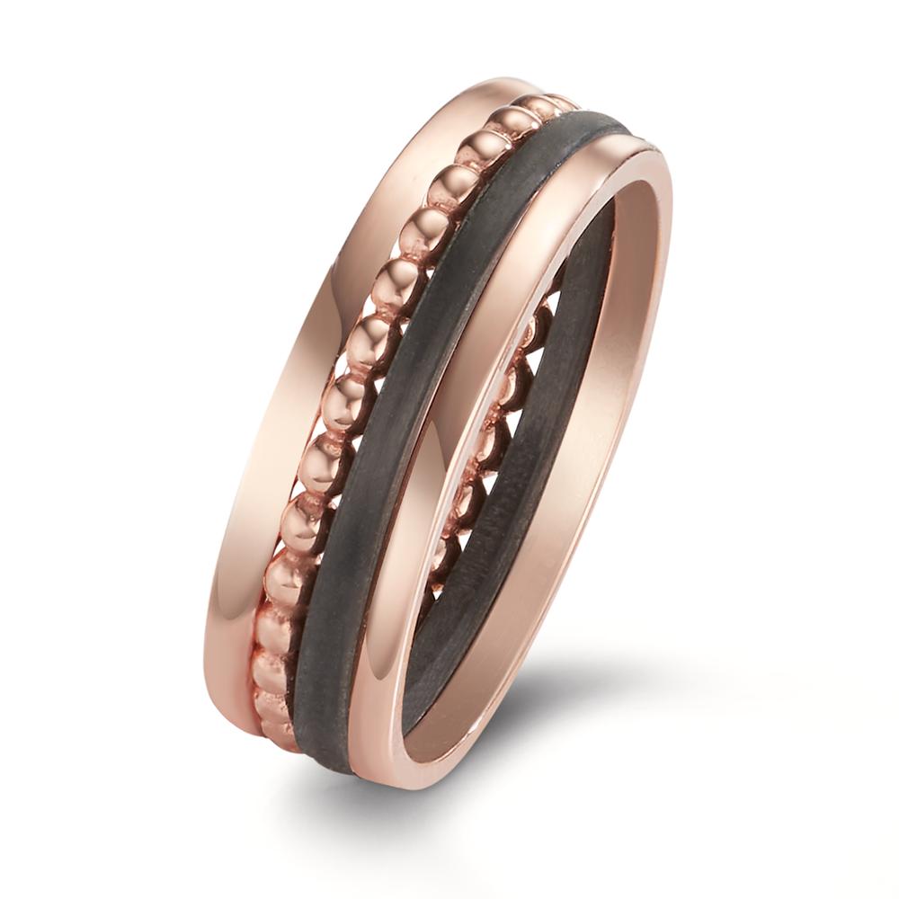 Juego de anillos Oro rojo de 585/14 kt., Carbón