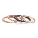 Juego de anillos Oro rojo de 585/14 kt., Carbón