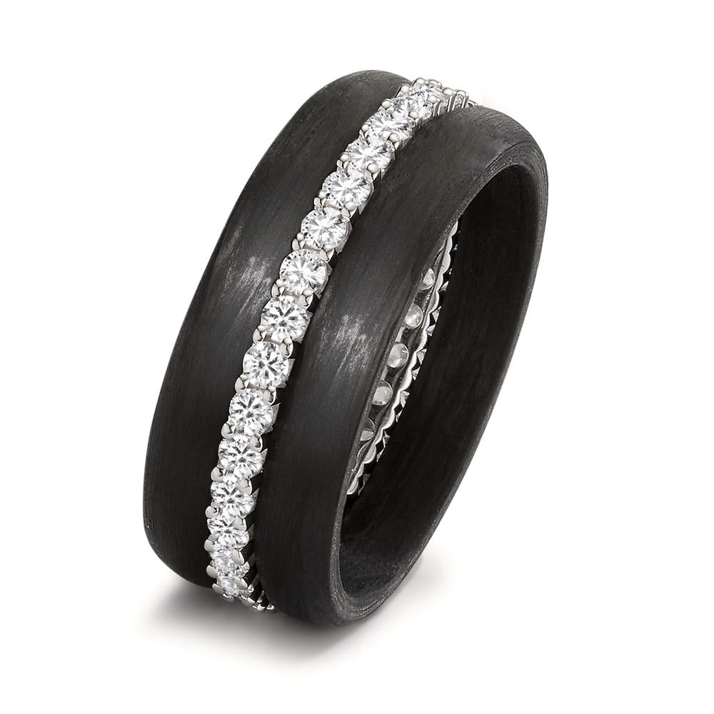 Juego de anillos 750/oro blanco de 18 quilates, Carbón Diamante 0.75 ct, w-si