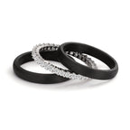 Juego de anillos 750/oro blanco de 18 quilates, Carbón Diamante 0.75 ct, w-si