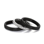 Juego de anillos 750/oro blanco de 18 quilates, Carbón Circonita