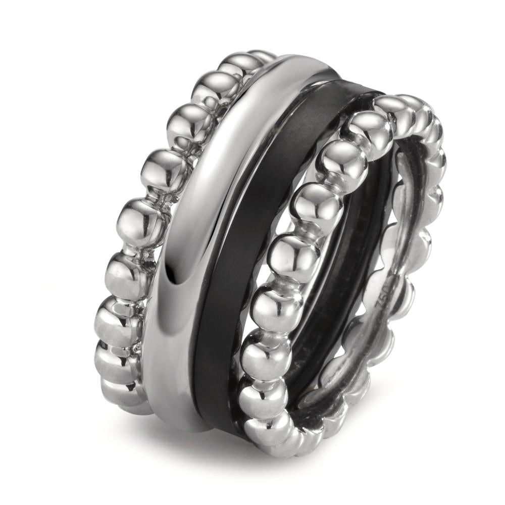 Juego de anillos 750/oro blanco de 18 quilates, Titanio