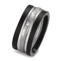 Juego de anillos 750/oro blanco de 18 quilates, Titanio Diamante 0.014 ct, w-si