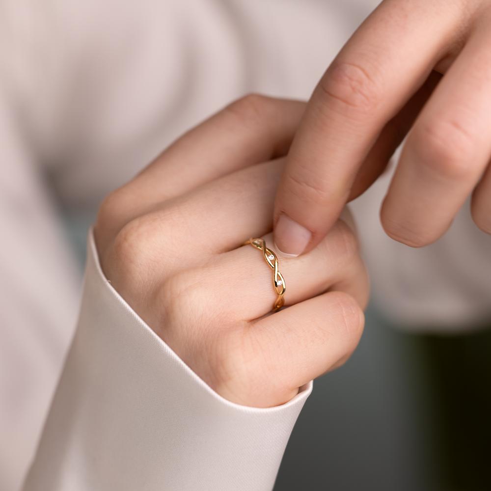 Anillo de dedo Oro amarillo de 375/9K Circonita 4 piedras