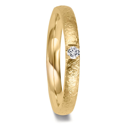 Anillo de pareja 750/oro amarillo de 18 quilates Diamante 0.09 ct, w-vsi