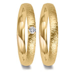 Anillo de pareja 750/oro amarillo de 18 quilates Diamante 0.09 ct, w-vsi