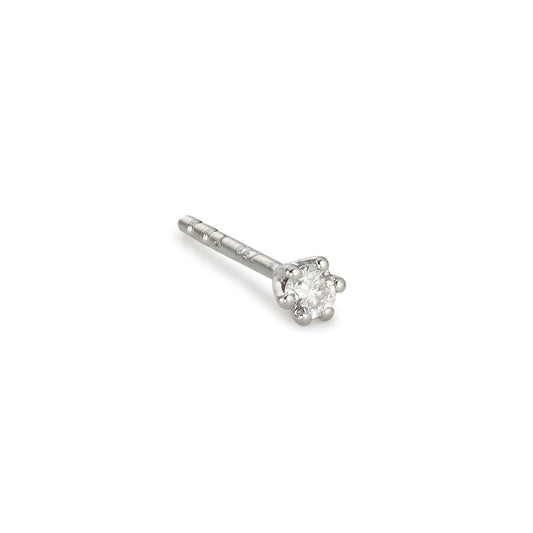 Pendientes 1ud 750/oro blanco de 18 quilates Diamante 0.04 ct, w-si Ø2.5 mm