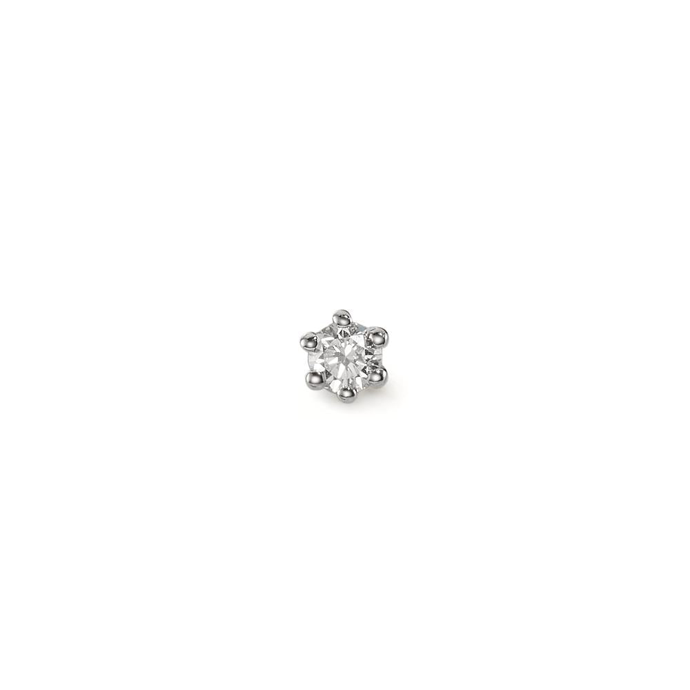 Pendientes 1ud 750/oro blanco de 18 quilates Diamante 0.04 ct, w-si Ø2.5 mm