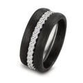 Juego de anillos Oro blanco de 375/9 quilates, Carbón