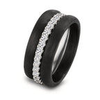Juego de anillos Oro blanco de 375/9 quilates, Carbón