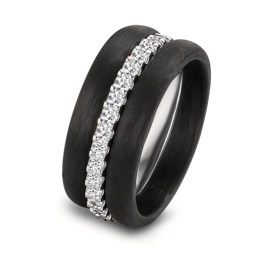 Juego de anillos Oro blanco de 375/9 quilates, Carbón