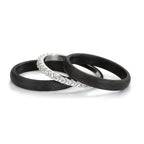 Juego de anillos Oro blanco de 375/9 quilates, Carbón