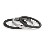 Juego de anillos Oro blanco de 375/9 quilates, Carbón Circonita