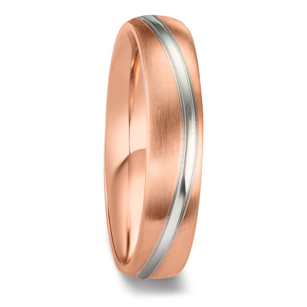 Anillo de pareja 750/oro blanco de 18 quilates, 750/oro rojo de 18 quilates