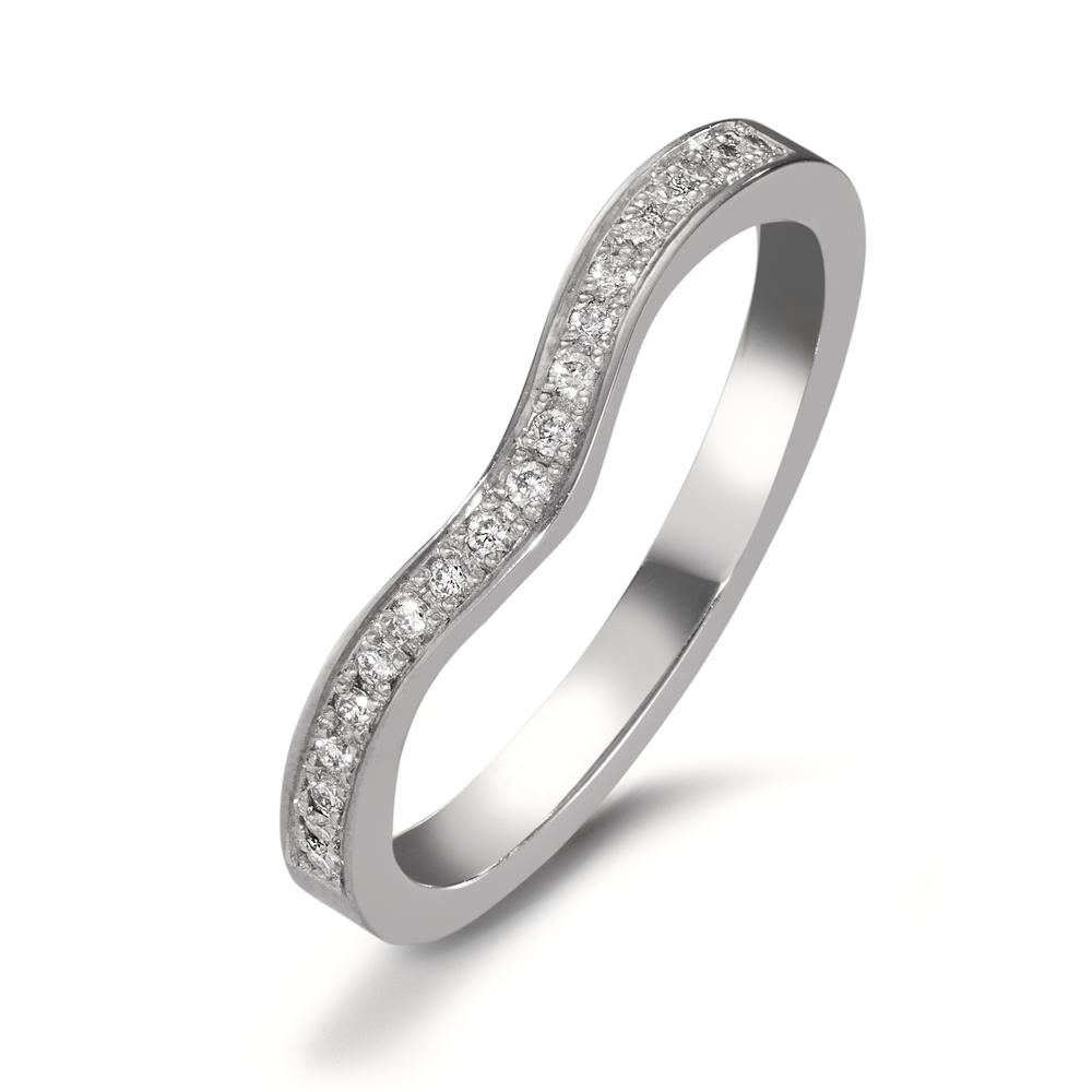 Anillo de memoria 750/oro blanco de 18 quilates Diamante 0.095 ct, 19 piedras, tw-vsi